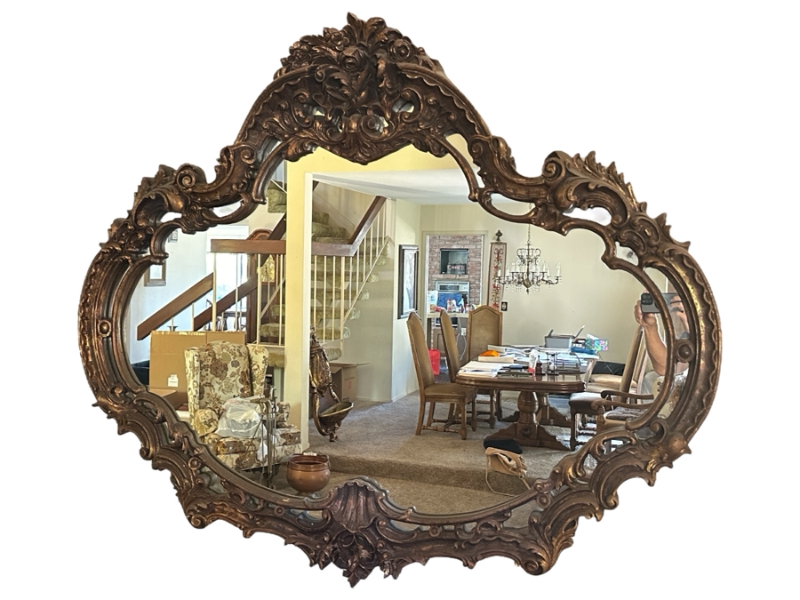 Large Ornate Molded Plastic Wall Mirror - Dimensions Coming [Photo 1]