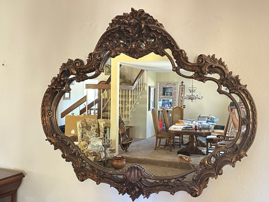 Large Ornate Molded Plastic Wall Mirror - Dimensions Coming [Photo 2]