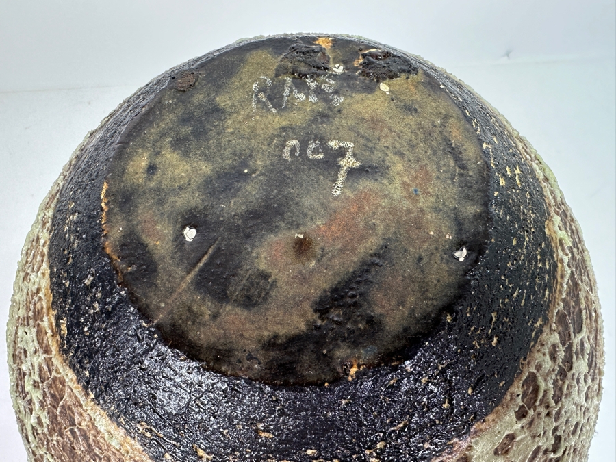 Large Signed Mid-Century Pottery Lava Vase Artist Signed Underneath 007 RAR? [Photo 6]