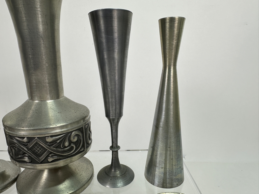 Eleven Vintage Pewter Vases Lot - See Photos [Photo 7]