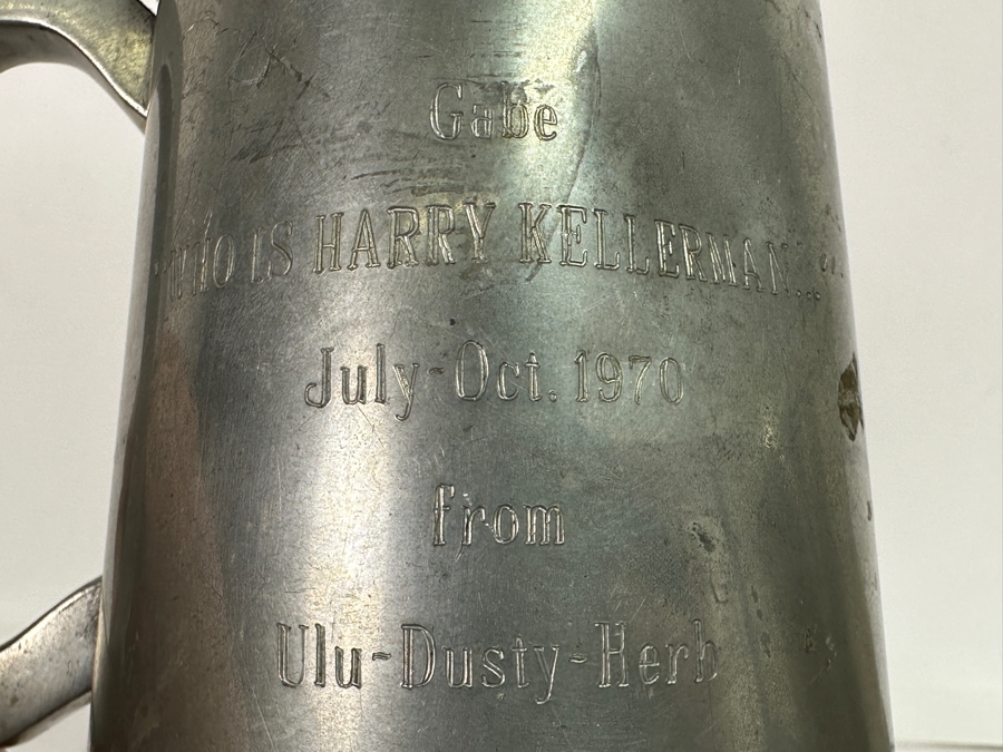 Five Vintage Pewter Tankards With Lids Lot [Photo 5]