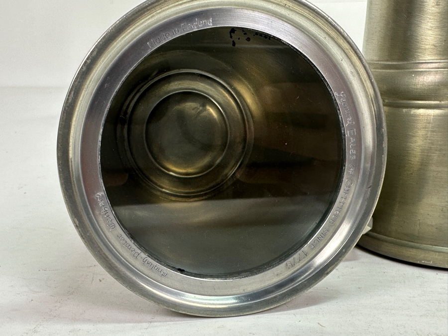 Five Vintage Pewter Tankards With Lids Lot [Photo 12]