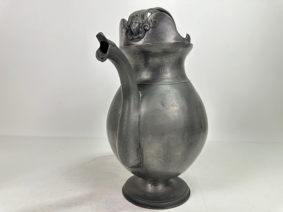Antique Pewter Hallmarked Water Pitcher 12H [Photo 2]