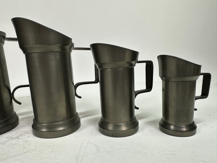Vintage Pewter Holland Graduated Pitchers Measuring Cups [Photo 4]