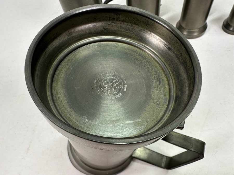 Vintage Pewter Holland Graduated Pitchers Measuring Cups [Photo 5]