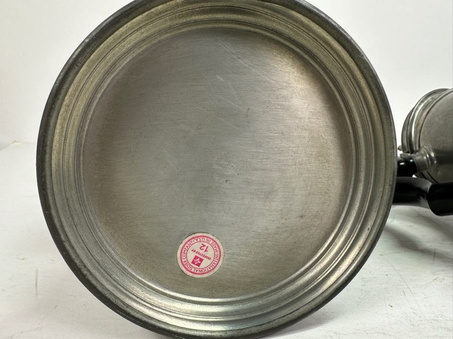 Pair Of Vintage International Pewter Teapots 11H & 9.5H [Photo 8]