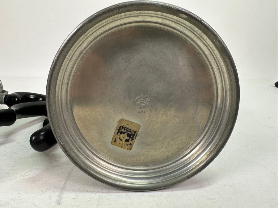 Pair Of Vintage International Pewter Teapots 11H & 9.5H [Photo 6]