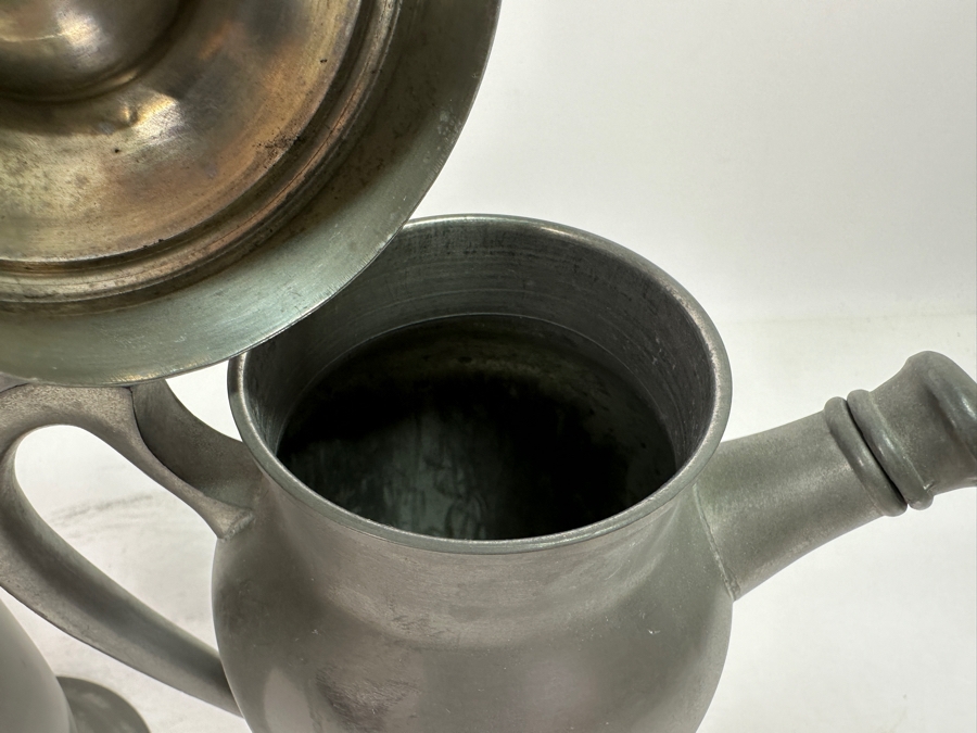 Pair Of Vintage Pewter Pitchers 10H & 12H [Photo 5]
