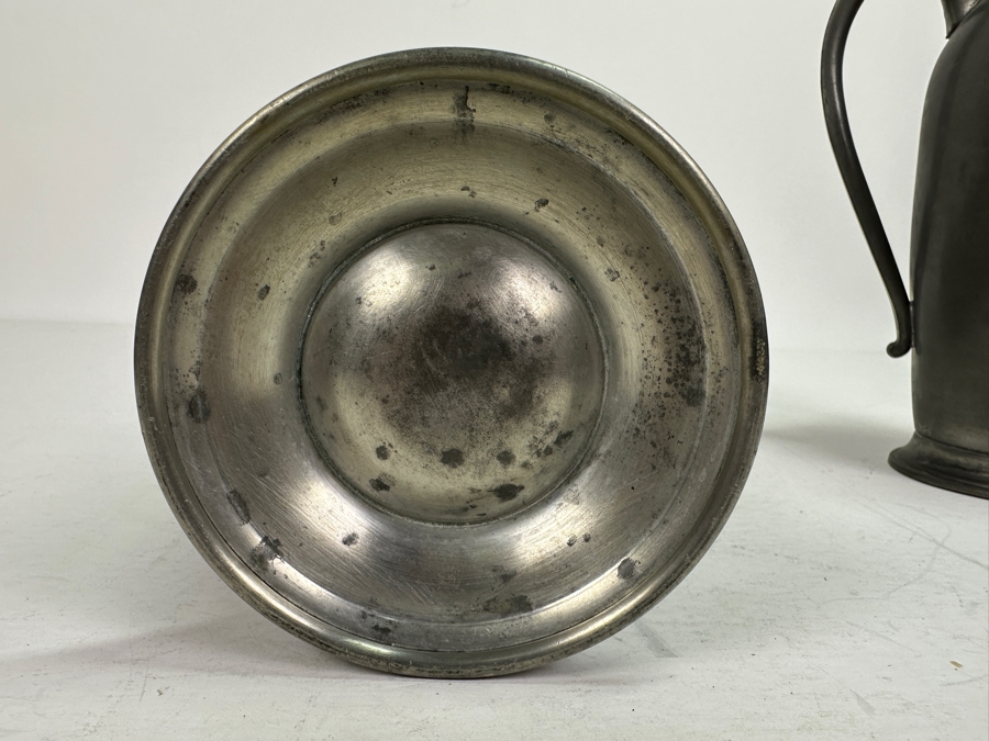 Pair Of Vintage Pewter Pitchers 10H & 12H [Photo 9]