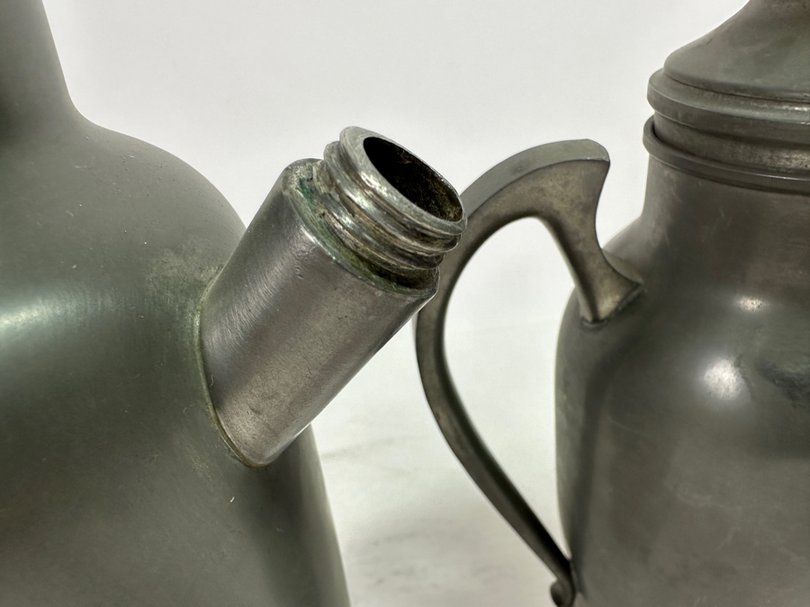 Pair Of Vintage Pewter Pitchers 10H & 12H [Photo 6]
