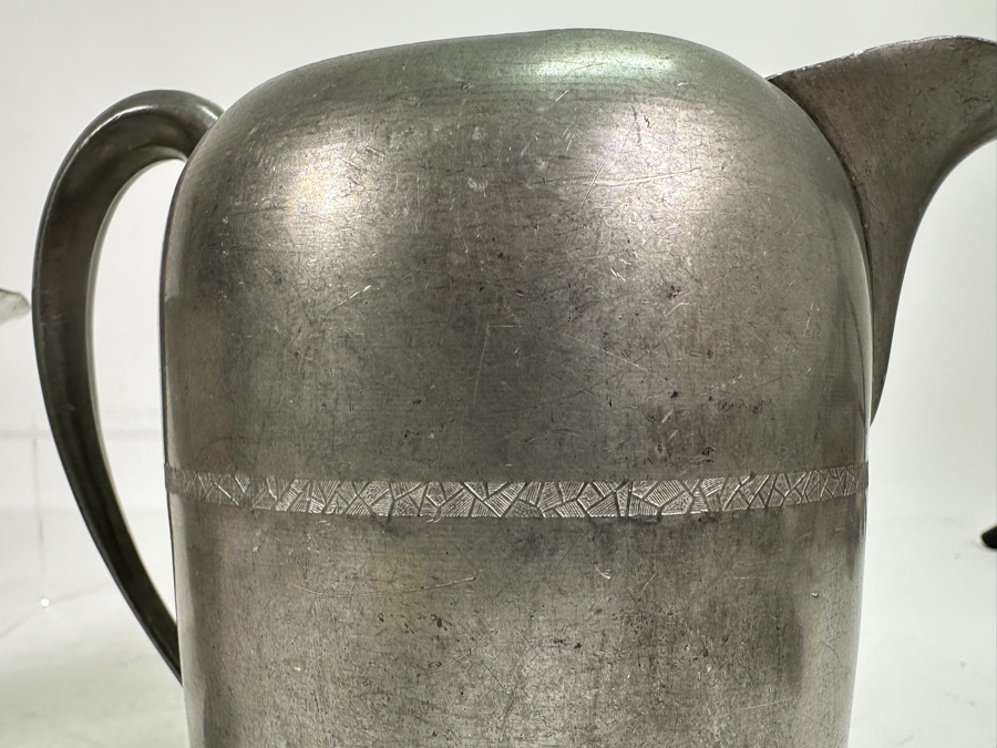 Vintage Pewter Lot: Four Vases & Two Pitchers [Photo 15]