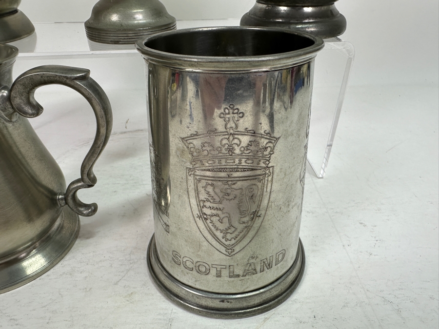 Vintage Pewter Tankard Lot With Antique 1910 Trophy [Photo 11]