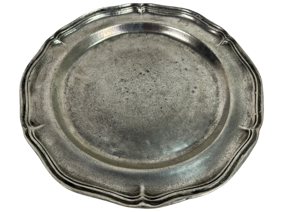Antique Pewter Hallmarked Plate Dish 12.5W [Photo 2]