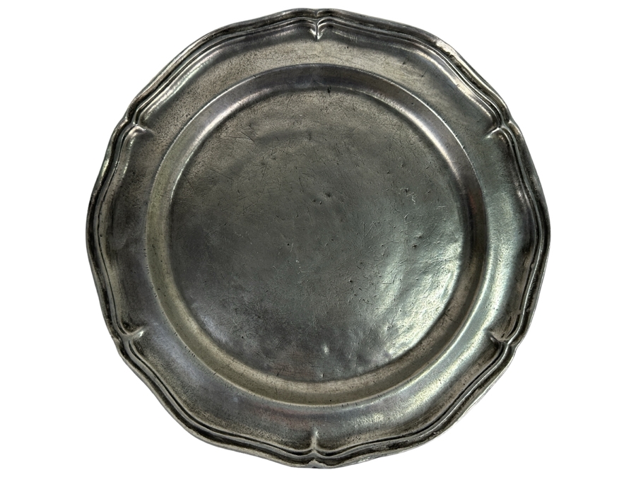 Antique Pewter Hallmarked Plate Dish 12.5W