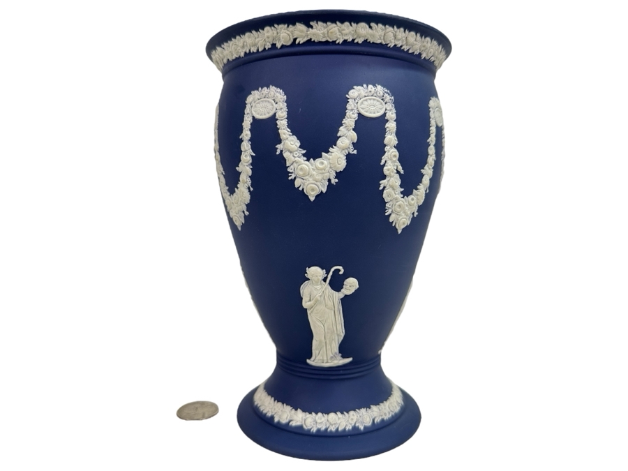 Vintage Wedgwood England Jasperware Vase 8H