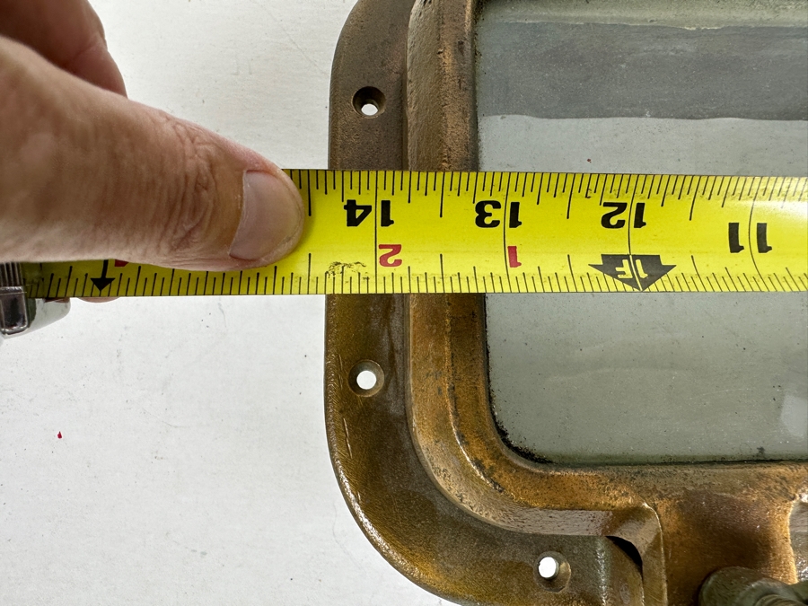 Vintage Nautical Copper Ship's Porthole Rectangular Window 14.5W X 7.5H X 4D [Photo 9]