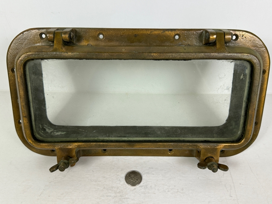 Vintage Nautical Copper Ship's Porthole Rectangular Window 14.5W X 7.5H X 4D [Photo 5]