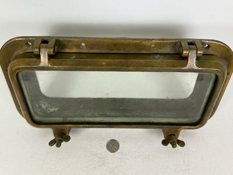 Vintage Nautical Copper Ship's Porthole Rectangular Window 14.5W X 7.5H X 4D [Photo 6]