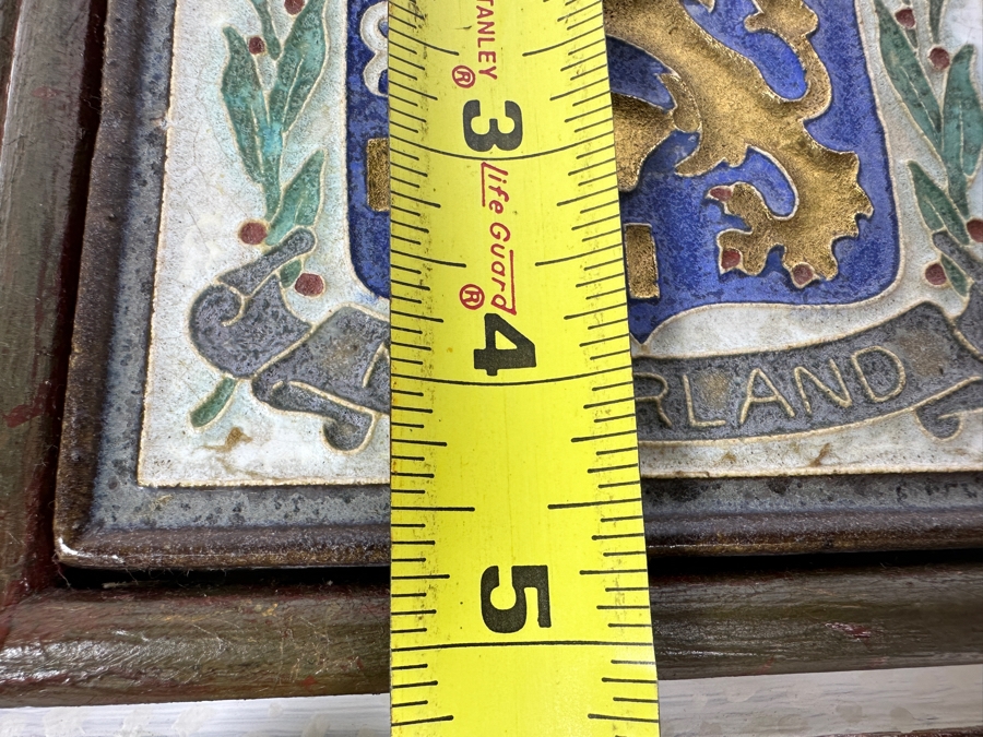 Vintage Royal Delft Nederland Hand Painted Tile 4.5 X 4.5 Framed [Photo 8]