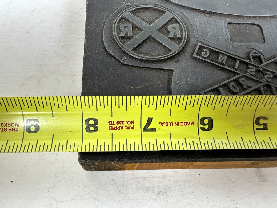 Vintage Original National Safety Council Metal Press Block Printing Stamp 'Heed Signs Of Life' Yield, Rail Road Crossing, Speed Zone Ahead 8 X 11 [Photo 12]