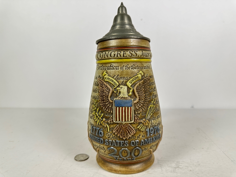 Vintage United States Of America Bicentennial 200 Years Anheuser Busch Ceramic Beer Mug By Ceramarte 10H [Photo 3]