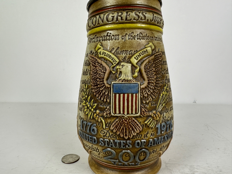 Vintage United States Of America Bicentennial 200 Years Anheuser Busch Ceramic Beer Mug By Ceramarte 10H [Photo 4]