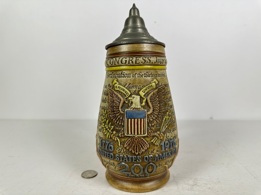 Vintage United States Of America Bicentennial 200 Years Anheuser Busch Ceramic Beer Mug By Ceramarte 10H [Photo 2]