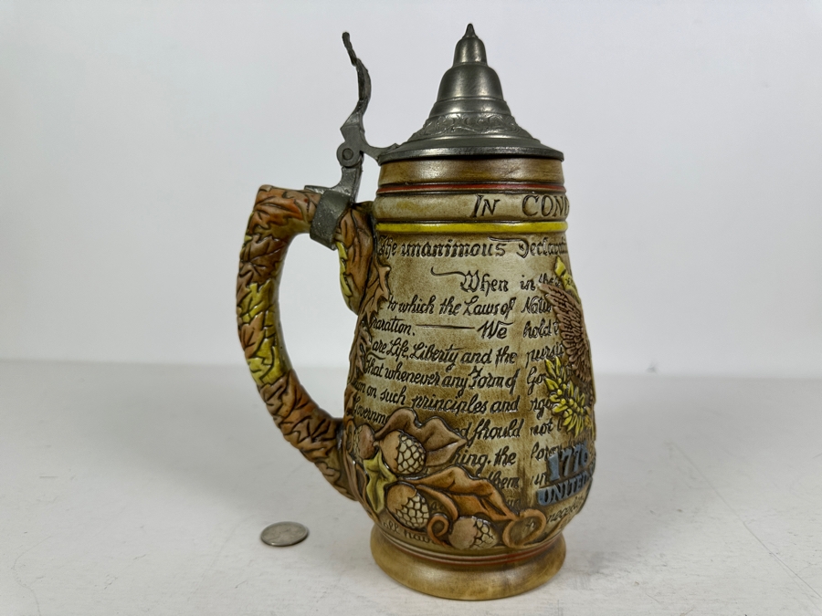 Vintage United States Of America Bicentennial 200 Years Anheuser Busch Ceramic Beer Mug By Ceramarte 10H [Photo 7]