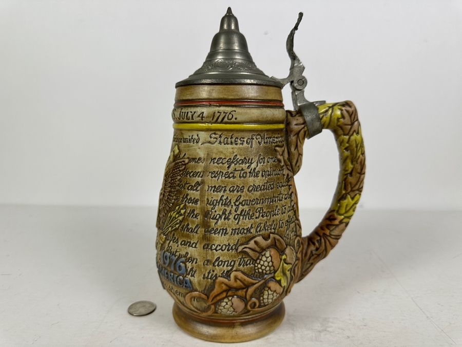 Vintage United States Of America Bicentennial 200 Years Anheuser Busch Ceramic Beer Mug By Ceramarte 10H [Photo 6]