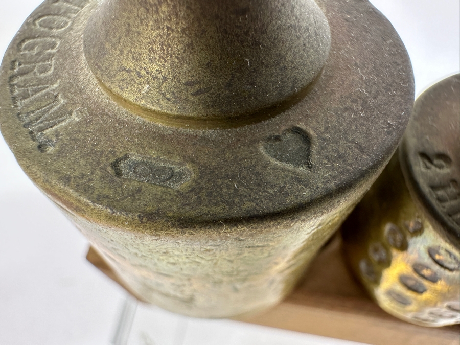 Antique Cast Iron Balance Scale K. K. 20'W With Set Of Antique Brass Weights And Cast Iron Weights [Photo 13]