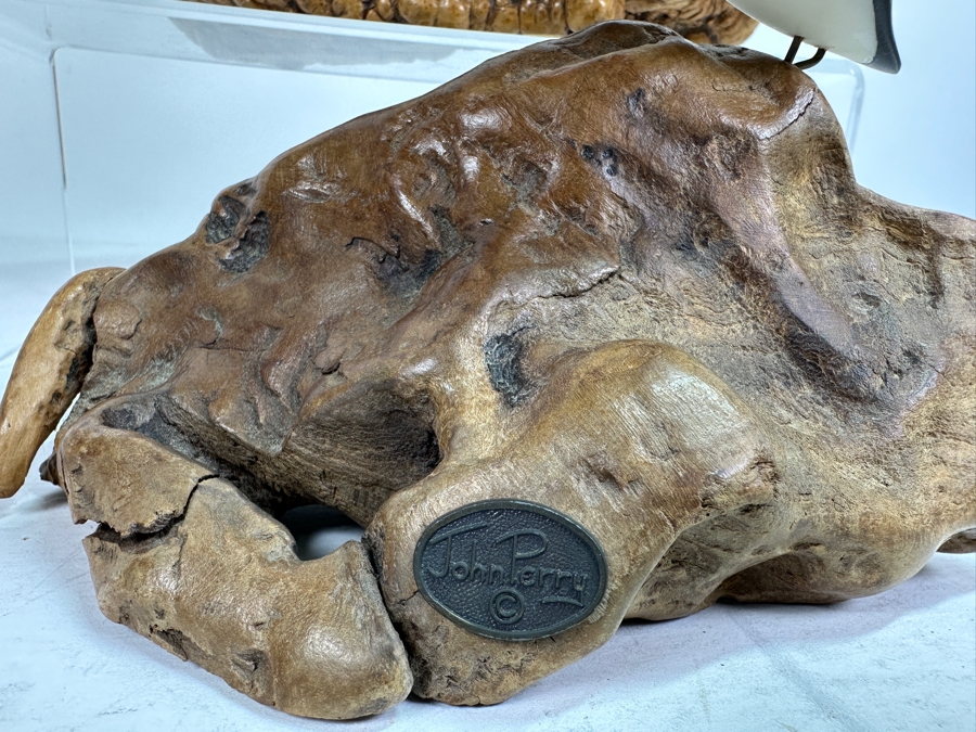 Pair Of John Perry Marine Life Plastic Sculptures On Burled Walnut Bases 8.5W & 11W [Photo 5]