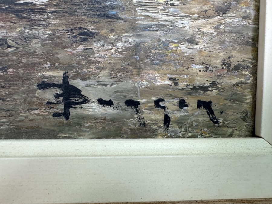 Original Nautical Marina Painting On Board Artist Signed 17.5 X 10 Framed [Photo 6]