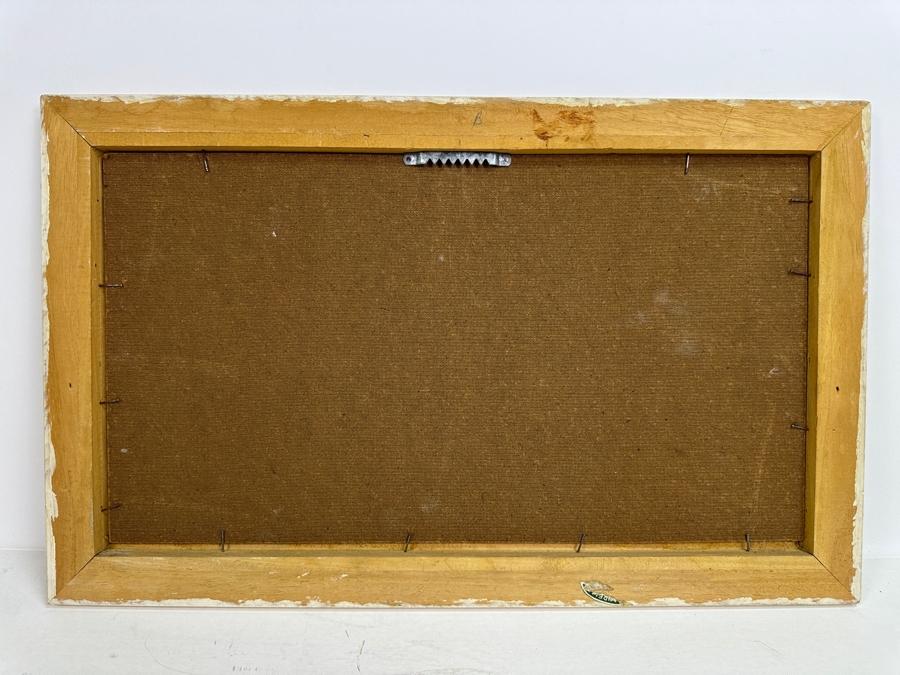 Original Nautical Marina Painting On Board Artist Signed 17.5 X 10 Framed [Photo 13]