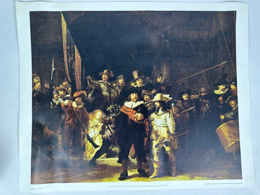 Rembrandt Canvas Print Titled 'The Night Watch' From The Reproduction Dept Of The Rijksmuseum In Amsterdam Print In Italy By Scala, Florence 28 X 23 [Photo 3]