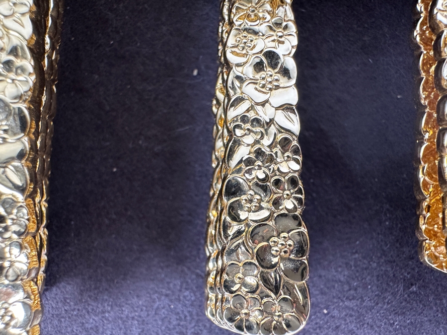 Gold Plated 1847 Rogers Bros International Silver Silverplate Flatware Golden Love-Precious Flower Pattern Silverware Flatware Set With Storage Approximate Service For 8 [Photo 5]