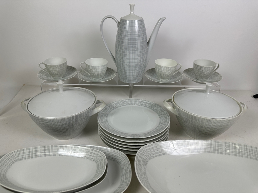 Vintage Mid-Century Arzberg Goldene Medaille German Porcelain China Service Set By Heinrich Loffelhardt - 24 Pieces [Photo 2]