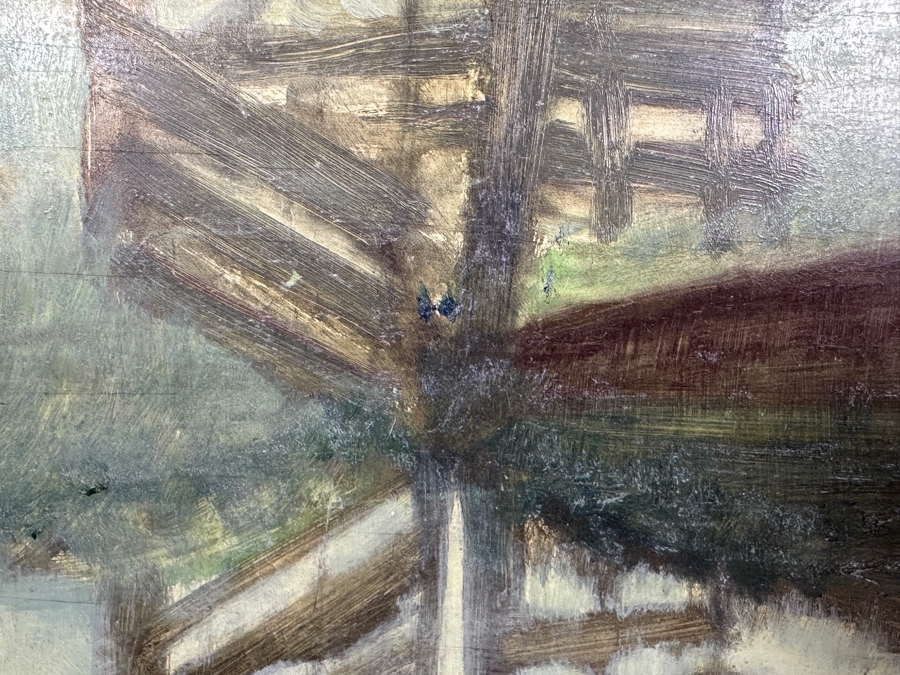 Original Impressionist Artwork On Board Possible Amsterdam Canal / Bridge Scene 11 X 9 Framed 17 X 15 [Photo 6]