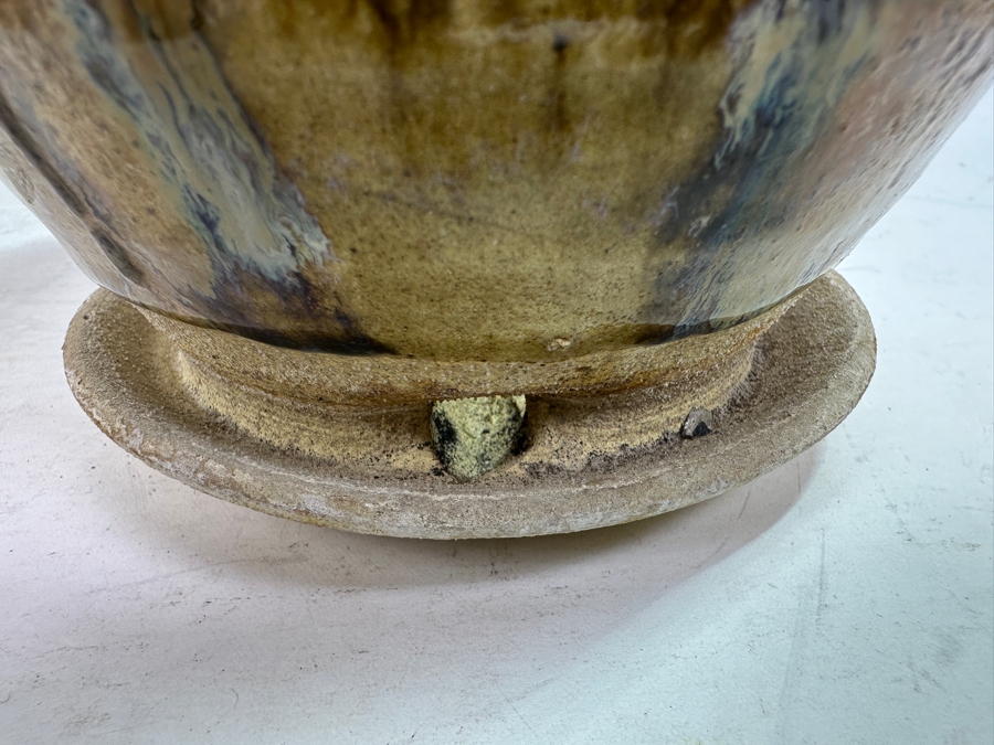 Mid-Century Pottery Lot: Maurice Ceramics Pot, Bud Vase & Glazed Pot With Attached Underplate 7'H [Photo 12]