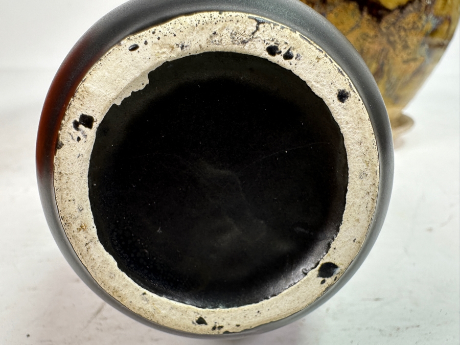 Mid-Century Pottery Lot: Maurice Ceramics Pot, Bud Vase & Glazed Pot With Attached Underplate 7'H [Photo 10]