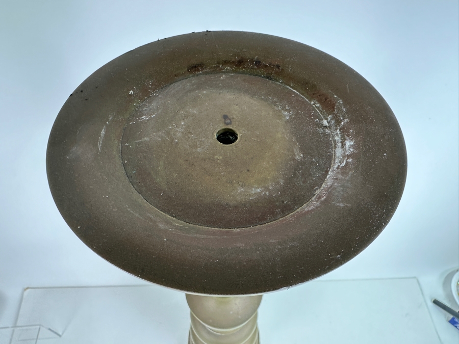 Large Japanese Freestanding Floor Candle Holder Signed With Candle 29.5'H [Photo 2]