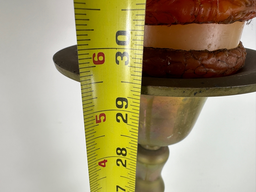 Large Japanese Freestanding Floor Candle Holder Signed With Candle 29.5'H [Photo 8]