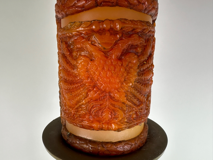 Large Japanese Freestanding Floor Candle Holder Signed With Candle 29.5'H [Photo 5]