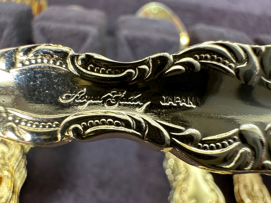 Vintage Gold Plated Royal Gallery Flatware Set With Wooden Case 18W X 12D X 7H Approximate Service For 6 [Photo 9]
