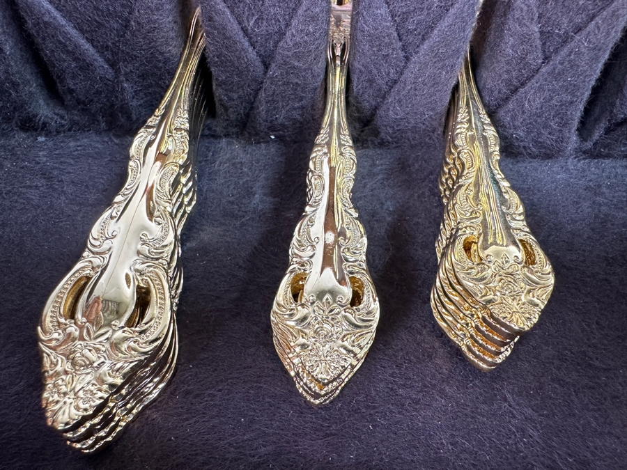 Vintage Gold Plated Royal Gallery Flatware Set With Wooden Case 18W X 12D X 7H Approximate Service For 6 [Photo 8]