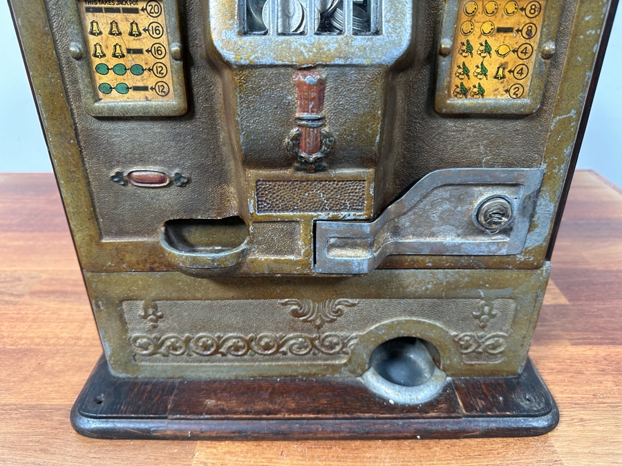 1925 Original Rare 5 Cent O. D. Jennings Rock-Ola Gooseneck Slot Machine Filled With Vintage Nickels Ready To Payout S/N 688010 Working 15W X 14D X 25H [Photo 14]