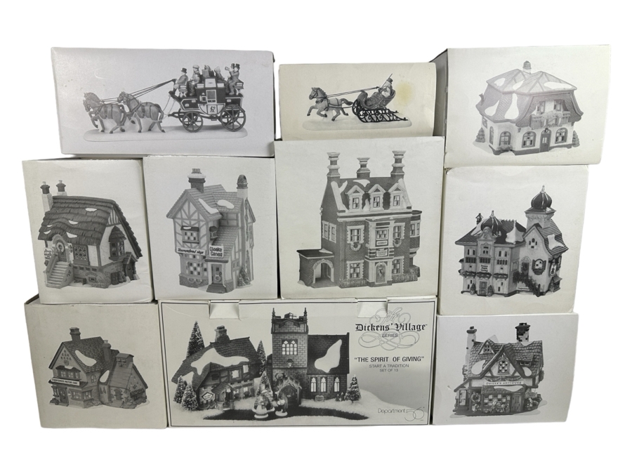 (10) Department 56 Hand Painted Porcelain Villages With Boxes - See Photos [Photo 2]