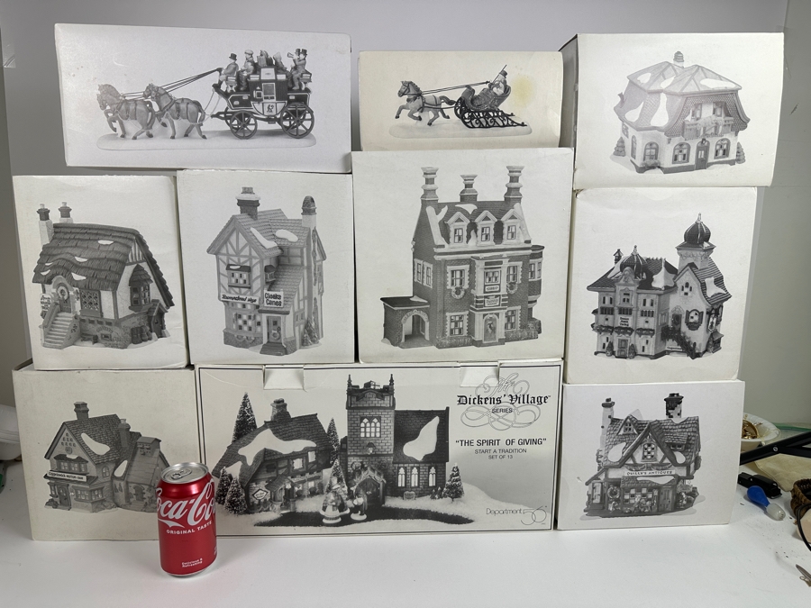 (10) Department 56 Hand Painted Porcelain Villages With Boxes - See Photos [Photo 3]