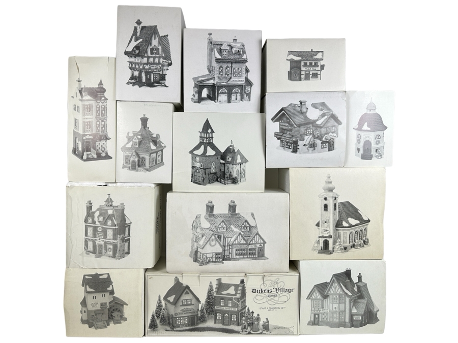 (14) Department 56 Hand Painted Porcelain Villages With Boxes - See Photos [Photo 2]