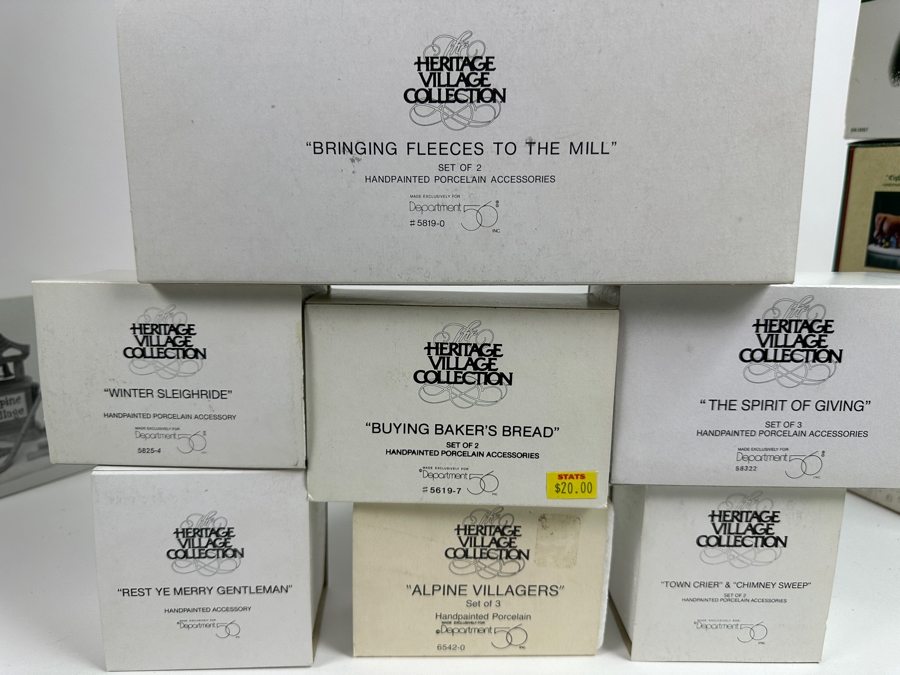 (25) Department 56 Hand Painted Porcelain Accessories People With Boxes - See Photos [Photo 17]