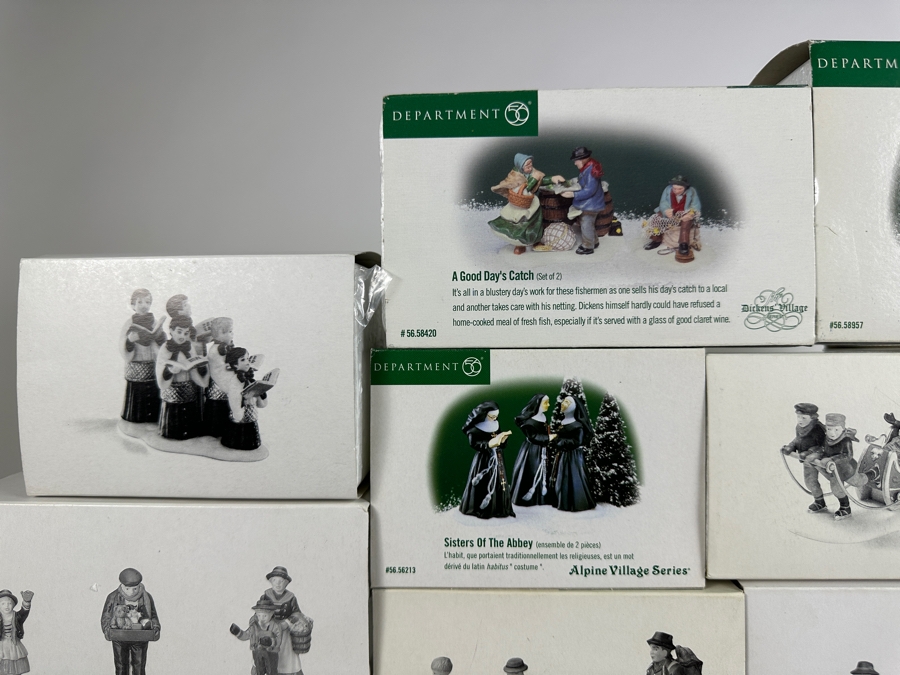 (25) Department 56 Hand Painted Porcelain Accessories People With Boxes - See Photos [Photo 11]